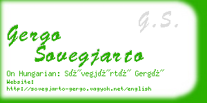 gergo sovegjarto business card